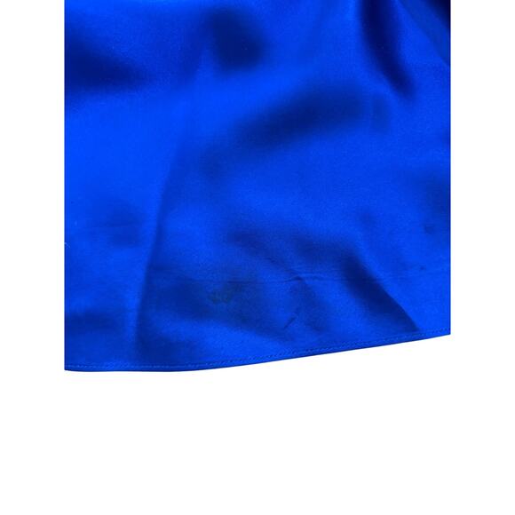 Y2K cache royal blue silk dress turquoise beaded halter gown sz 2 prom boho - Picture 12 of 13